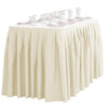 LTC LINENS Table Skirt for 4 Feet Rectangular or 48 Inch Round Table - 14 ft Ivory Pleated Table Skirting Cloth Polyester for Banquet, Wedding