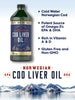 Carlyle Norwegian Cod Liver Oil | 16oz | Pack of 3 Bottles | Liquid Unflavored Fish Oil Supplement | Non-GMO, Gluten Free