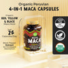 Maju Superfoods 4-in-1 Maca Root Capsules, Organic Black, Yellow & Red Roots w Black Pepper Extract for Absorption (120 ct) | Peru Product, Peruvian Powder, Men & Women Supplement, 60,000 mg