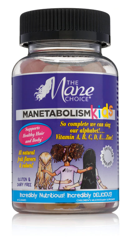 The Mane Choice Manetabolism Kids Gummy Vitamins for Hair Growth, Hair Vitamins for Kids (60 Capsules)