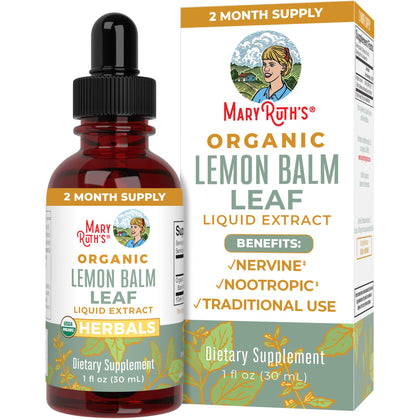 MaryRuth's Lemon Balm Leaf | Vegan | Non-GMO | 1 Fl Oz