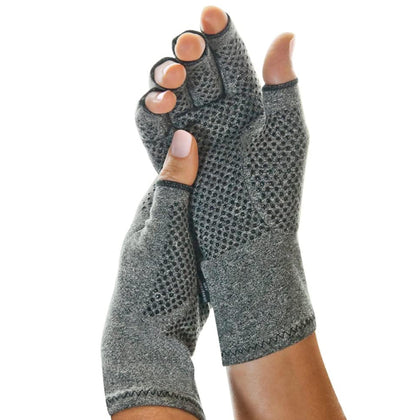 Brownmed - IMAK Compression Active Gloves - Compression Gloves for Arthritis & Joint Pain Support - Men's & Women's Fingerless Gloves to Support Circulation - Large