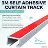 UrbanRed Self Adhesive Curtain Track 9.8FT (3m) for Smooth Ceiling Or Wall- No Drill, Screws, Ceiling Curtain Track, Curtain Rods, Ceiling Mount, Adhesive Curtain Rod (Non-Flexible)