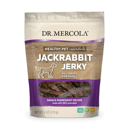 Dr. Mercola Jackrabbit Jerky for Dogs, 4 oz. (113g), Made with Wild Jackrabbit, non GMO, Gluten Free, Soy Free