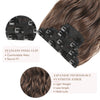 REECHO Hair Extensions, 4PCS Clip in Hair Extensions HE001 Natural Soft Synthetic Hairpiaeces for Women, Light Brown