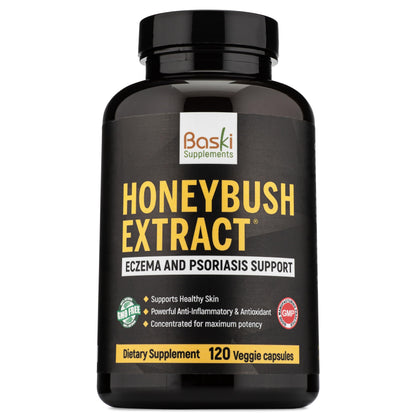 Baski Supplements Honeybush Extract, Psoriasis and Eczema Relief, Natural Hormonal Acne Supplements, Relieves Itchy, Inflamed and Red Skin, 120 Capsules