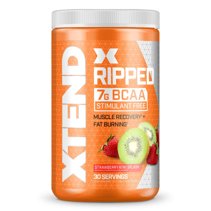 XTEND Ripped BCAA Powder Strawberry Kiwi | Cutting Formula + Sugar Free Post Workout Muscle Recovery Drink with Amino Acids | 7g BCAAs for Men & Women | 30 Servings