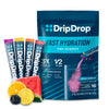 DripDrop Hydration - Bold Variety Pack - Electrolyte Drink Mix Single Serve Hydration Powder Packets - Watermelon, Berry, Lemon, Orange | Non-GMO, Gluten Free, Vegan | 16 Sticks