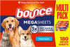 Bounce Pet Hair and Lint Guard Mega Fabric Softener Dryer Sheets with 3X Pet Hair Fighters, Fresh Scent, 180 Count