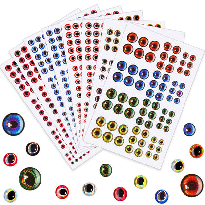 1242 Pieces 3D 4D Fishing Eyes Oval Fishing Lure Eyes Realistic Fishing Eye for Making Fishing Bait Fly Tying Streamers Lures Crafts (6 Sizes: 3 mm/ 4 mm/ 5 mm/ 6 mm/ 8 mm/ 10 mm)