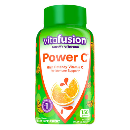 Vitafusion Power C Vitamin C Gummies for Immune Support, Orange Flavored, 282 mg Vitamin C, Americas Number 1 Gummy Vitamin Brand, 50 Day Supply, 150 Count