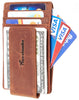 travelambo money clip front pocket wallet slim minimalist wallet rfid blocking (matte deep brown)