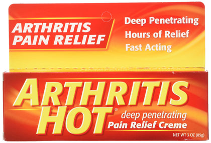 Arthritis Hot Penetrating Pain Relief Creme 3 oz., Fast Acting Creme With Menthol 10% (Pack of 6)