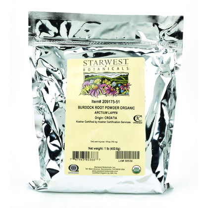 Starwest Botanicals Burdock Root Powder, 1 Pound