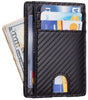 toughergun rfid blocking minimalist genuine leather slim front pocket wallet u (weaved black)