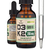 Vitamin D3 K2 5,000 IU Liquid Drops (5,000 IU of D3 and 200mcg of 99.9% All-Trans Patented K2 MK-7 (K2Vital)) Max Absorption Liquid Vitamin D Drops (30 Servings) by Double Wood