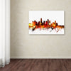 los angeles california skyline iii by michael tompsett, 16x24-inch canvas wall art