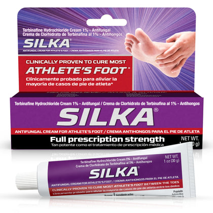 SILKA Anti-Fungal Cream, Clinical Anti-Fungus Foot Treatment, Jock Itch & Ringworm Remedy, Maximum Strength, Fast-Acting Relief from Itching & Burning, 1 Oz