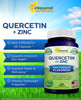 aSquared Nutrition Quercetin 1000mg with Zinc Supplement - 120 Capsules - Quercetin Dihydrate with Black Elderberry & Zinc - Max Strength Powder Complex Pills to Help Improve Immune Response