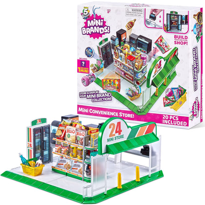 5 Surprise Mini Brands Mini Convenience Store Playset with 1 Exclusive Mini by ZURU, Multicolor