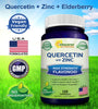 aSquared Nutrition Quercetin 1000mg with Zinc Supplement - 120 Capsules - Quercetin Dihydrate with Black Elderberry & Zinc - Max Strength Powder Complex Pills to Help Improve Immune Response