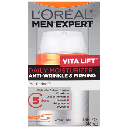 L'Oreal Paris Men Expert Vitalift Anti-Wrinkle & Firming Face Moisturizer with Pro-Retinol, 1.6 oz