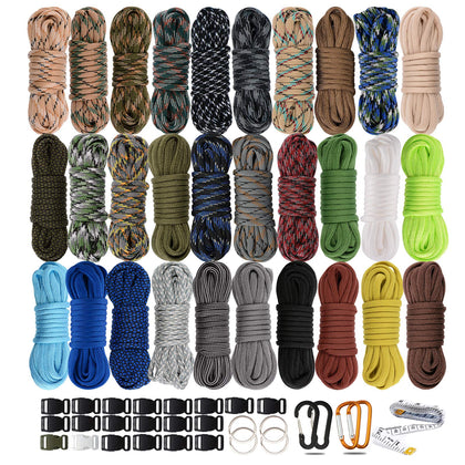 550 Paracord Type III - Survival Paracord Bracelet Rope Kits - Tent Rope Parachute Cord Combo Crafting Kits, Many Colors of Outdoor Survival Rope - Great Gift (30 Color)