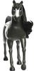 Mattel Spirit Untamed Herd Horse (Approx. 8-in), Moving Head, Black Pinto with Long Black Mane & Playful Stance, Great Gift for Horse Fans Ages 3 Years Old & Up (GXD98)