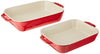 STAUB Ceramics Rectangular Baking Dish Set, 2 pc, Cherry