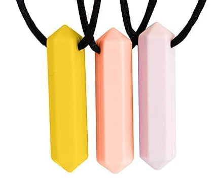 Tilcare Chew Chew Sensory Necklace - Best for Kids or Adults That Like Biting - Perfectly Textured Silicone Chew Necklaces