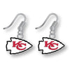 Aminco NFL Kansas City Chiefs Logo Dangler Earrings , Silver, Size 2.5