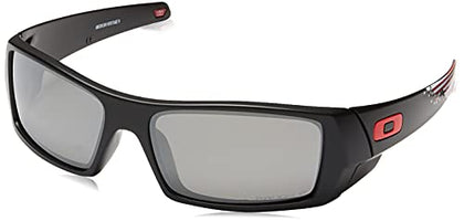 Oakley Men's OO9014 Gascan Rectangular Sunglasses, American Heritage 2020/Prizm Black Polarized, 60 mm