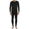 ViCherub Thermal Underwear for Men Fleece Lined Long Johns Thermals Top and Bottom Set Base Layer for Cold Weather Black S