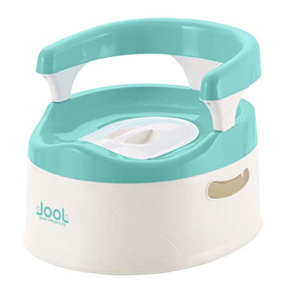 Child Potty Training Chair for Boys and Girls, Handles & Splash Guard - Comfortable Seat for Toddler - Jool Baby (Aqua)