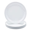 AmazonCommercial Melamine Plate, 6 Piece Set, 9 Inch, White