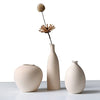 Abbittar Ceramic Vase Set of 3, Flower Vase Minimalism Style for Rustic Home Decor, Modern Farmhouse Decor, Living Room Decor, Shelf Decor, Table Decor, Bookshelf, Mantel and Entryway Decor - Beige