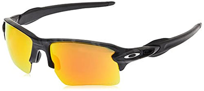 Oakley Men's OO9188 Flak 2.0 XL Rectangular Sunglasses, Matte Black Camo/Prizm Ruby, 59 mm