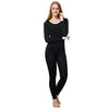 PISIQI Thermal Underwear Women Ultra-Soft Long Johns Set Base Layer Skiing Winter Warm Top & Bottom Black