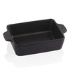 Sweejar Ceramic Baking Dish, Rectangular Small Baking Pan with Double Handles, 22OZ for Cooking, Brownie, Kitchen, 6.5 x 4.9 x 1.8 Inches(Black)