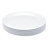 AmazonCommercial Melamine Plate, 6 Piece Set, 9 Inch, White