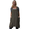 Women's Cross Back Pinafore Apron with Large Pockets Home Kitchen, Restaurant, Coffee house,Cooking Gardening Works ArmyGreen-S