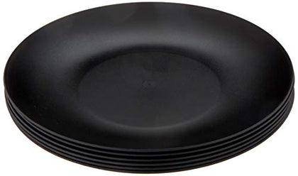 Coza Design- Durable Plastic Plate Set- BPA Free- Set of 6 (Black)