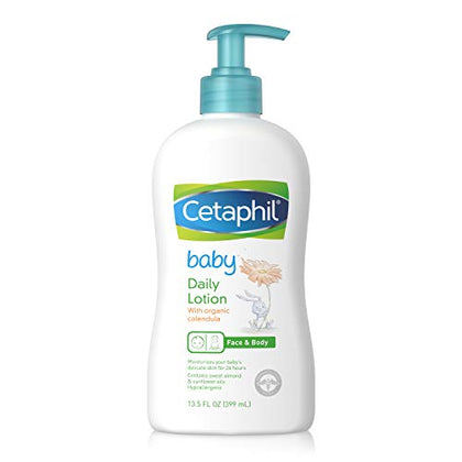 Cetaphil Baby Daily Lotion with Organic Calendula,Vitamin E, Sweet Almond & Sunflower Oils,13.5 Fl. Oz