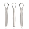 Metal Tounge Scraper Cleaner Silver - Tongue Scraper Surgical Grade Pro Stainless Steel (Pack of 3) - Tough Cleaner for Adults, Kids, Men & Women - Raspador de Lengua - Limpiador de Lengua