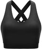 RUNNING GIRL Sports Bra for Women, Criss-Cross Back Padded Strappy Sports Bras Medium Support Yoga Bra with Removable Cups(WX2353D.Black.XS)