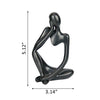 INNOLITES Resin Statue Thinker Style Decoration Abstract Sculptures Collectible Figurines for Home Decor Modern Office Shelf Desktop(Black Left)