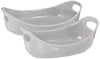 Rachael Ray Ceramics Bubble and Brown Oval Baker Set, 2-Piece, Light Sea Salt Gray -