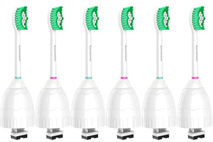 Aoremon Replacement Toothbrush Heads for Philips Sonicare E-Series Essence HX7022/66 and other Screw-on Electric Toothbrush Model, 6 Pack