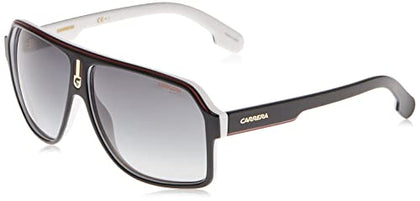 Carrera Men's CA1001/S Pilot Sunglasses, Black White/Dark Gray Gradient, 62 mm