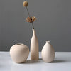 Abbittar Ceramic Vase Set of 3, Flower Vase Minimalism Style for Rustic Home Decor, Modern Farmhouse Decor, Living Room Decor, Shelf Decor, Table Decor, Bookshelf, Mantel and Entryway Decor - Beige